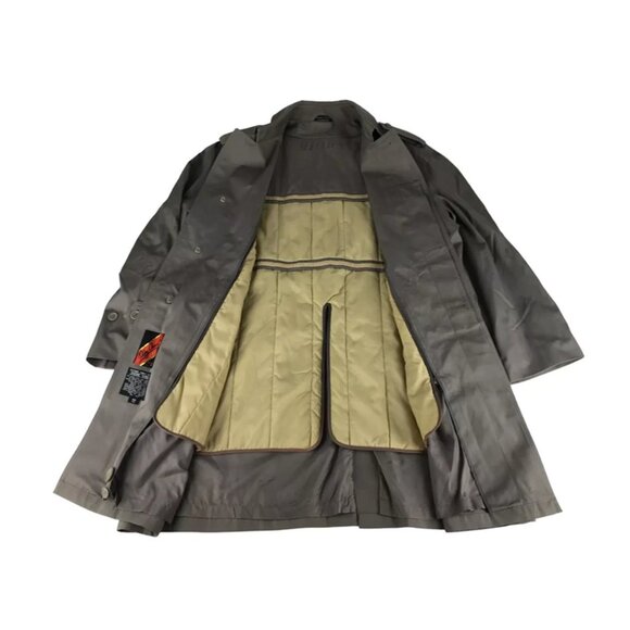 Oleg Cassini Mens Dark Khaki Collared Long Sleeve Full Zip Trench Coat Size 40 R - Picture 4 of 7